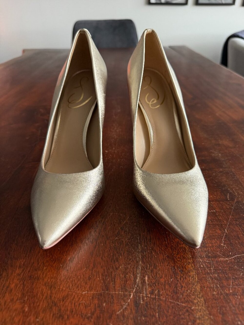 Sam Edelman Metallic Leather Pointed Toe Stiletto Heels Size 7